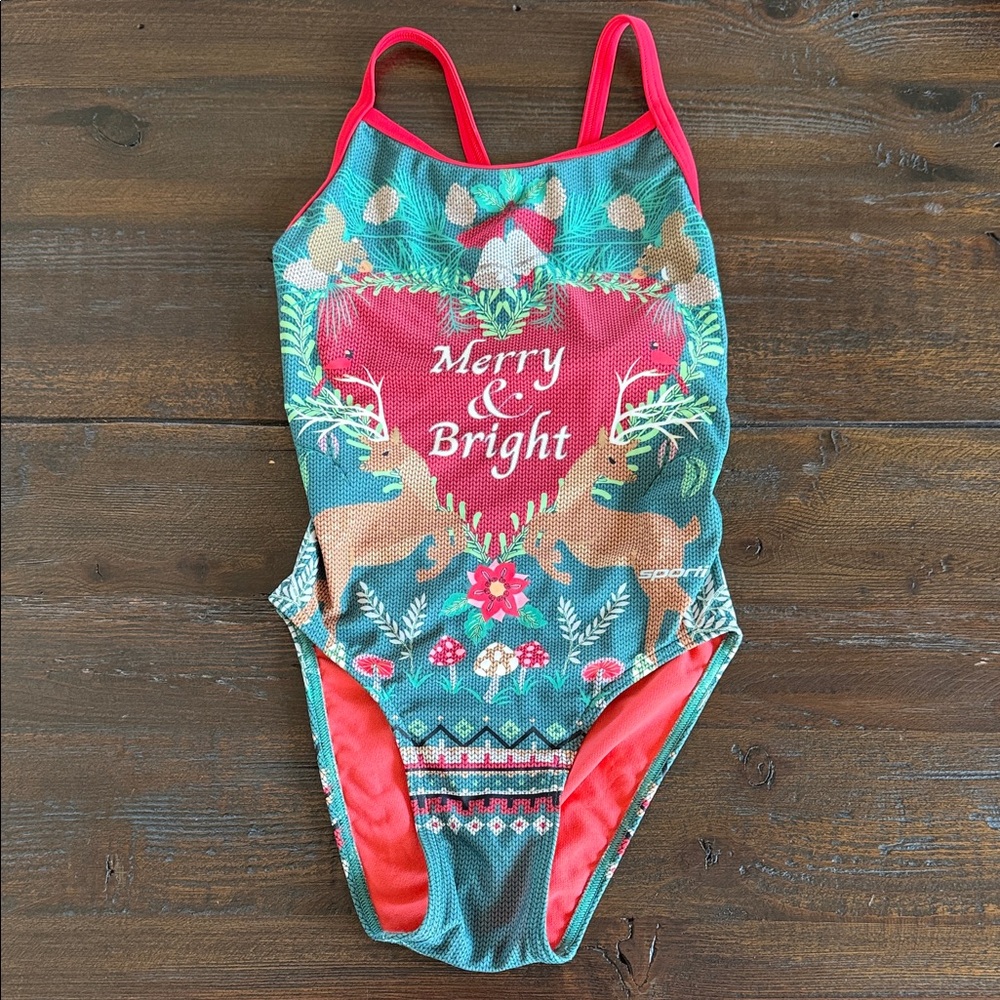Sporti Granny Sweater Merry & Bright Thin Strap One Piece Swimsuit